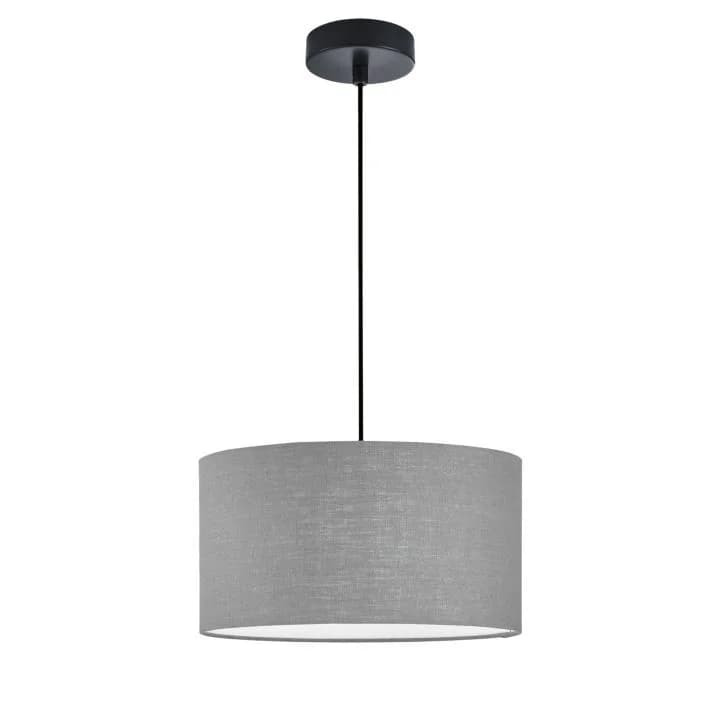 Pendelleuchte TERAMO von Fischer & Honsel - Metall Leinen Schwarz