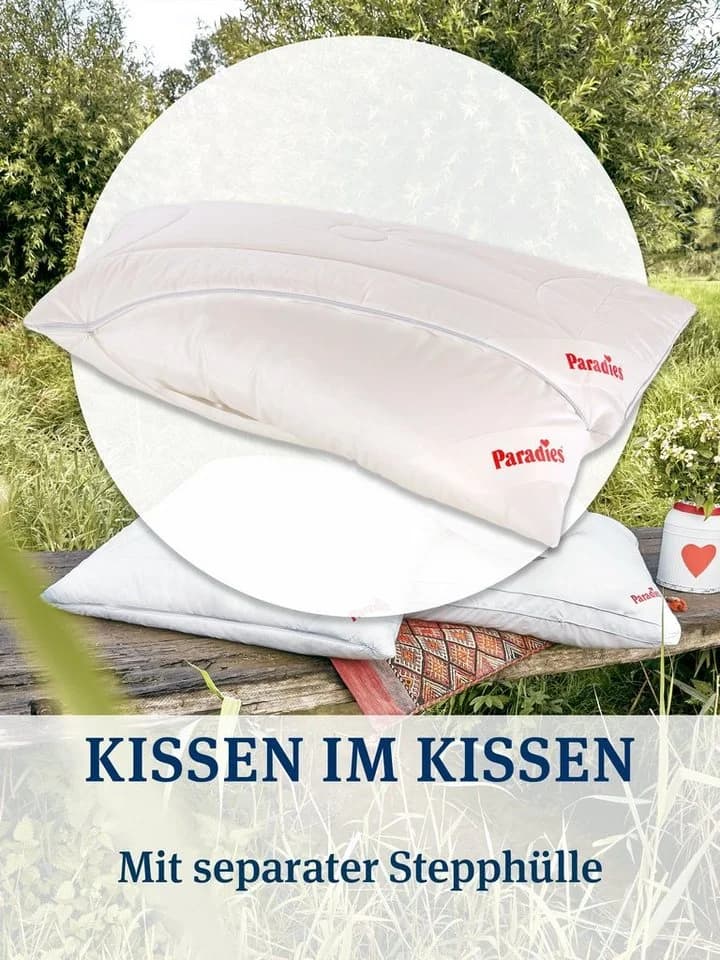 Paradies Kopfkissen Softy Top Duett Plus Bio 100% Baumwolle Polyester - Bild 3