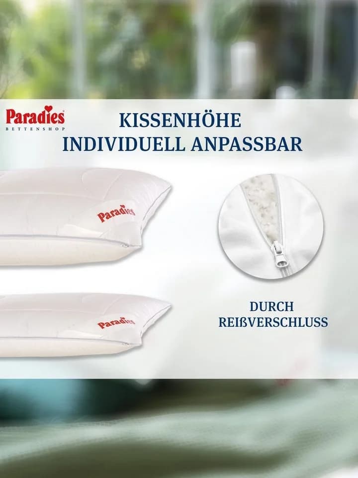 Paradies Kopfkissen Softy Top Duett Plus Bio 100% Baumwolle Polyester - Bild 4