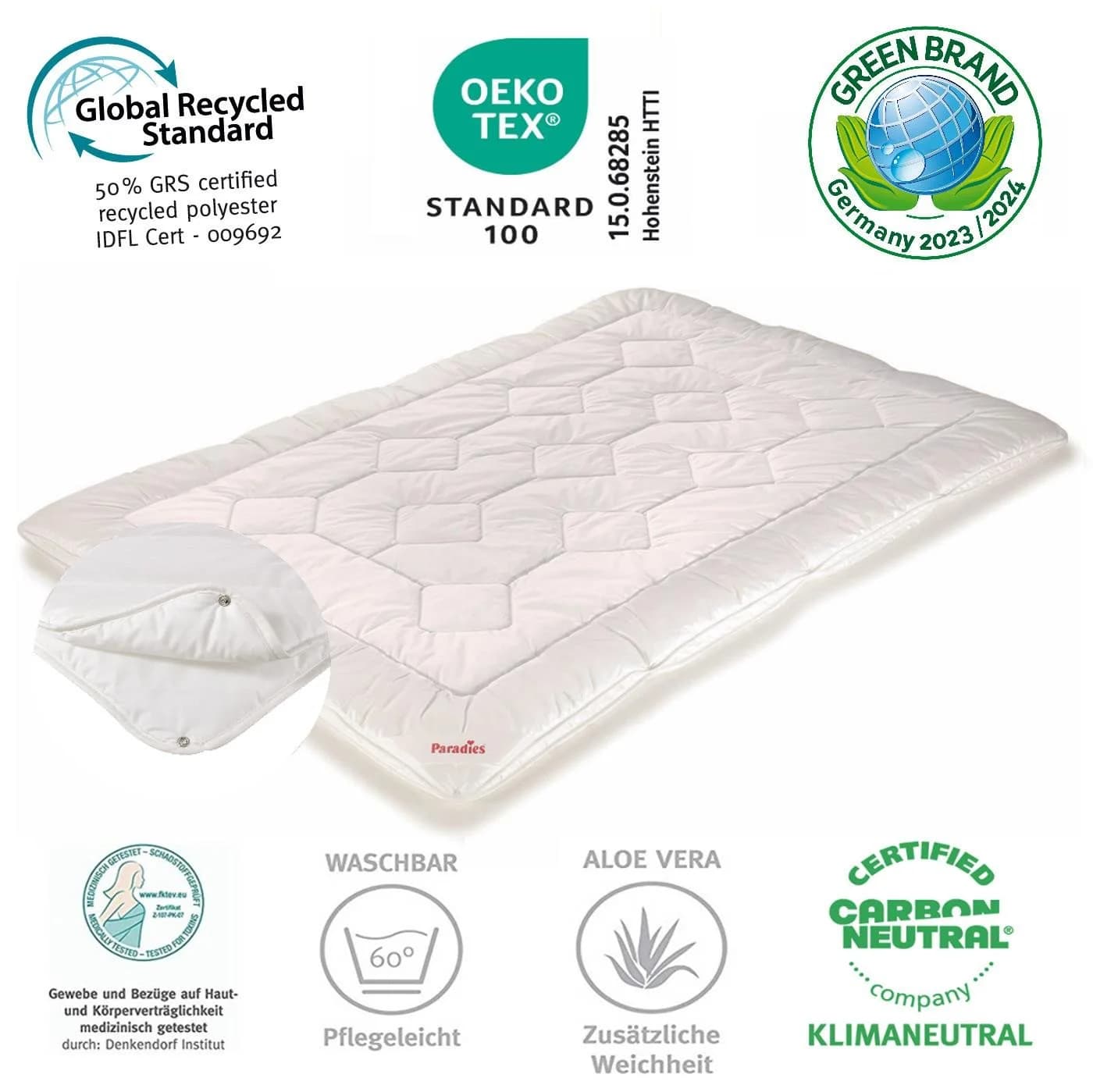 Paradies Halia Varietta 4-Jahreszeitenbett 135x200 Baumwolle Aloe Vera