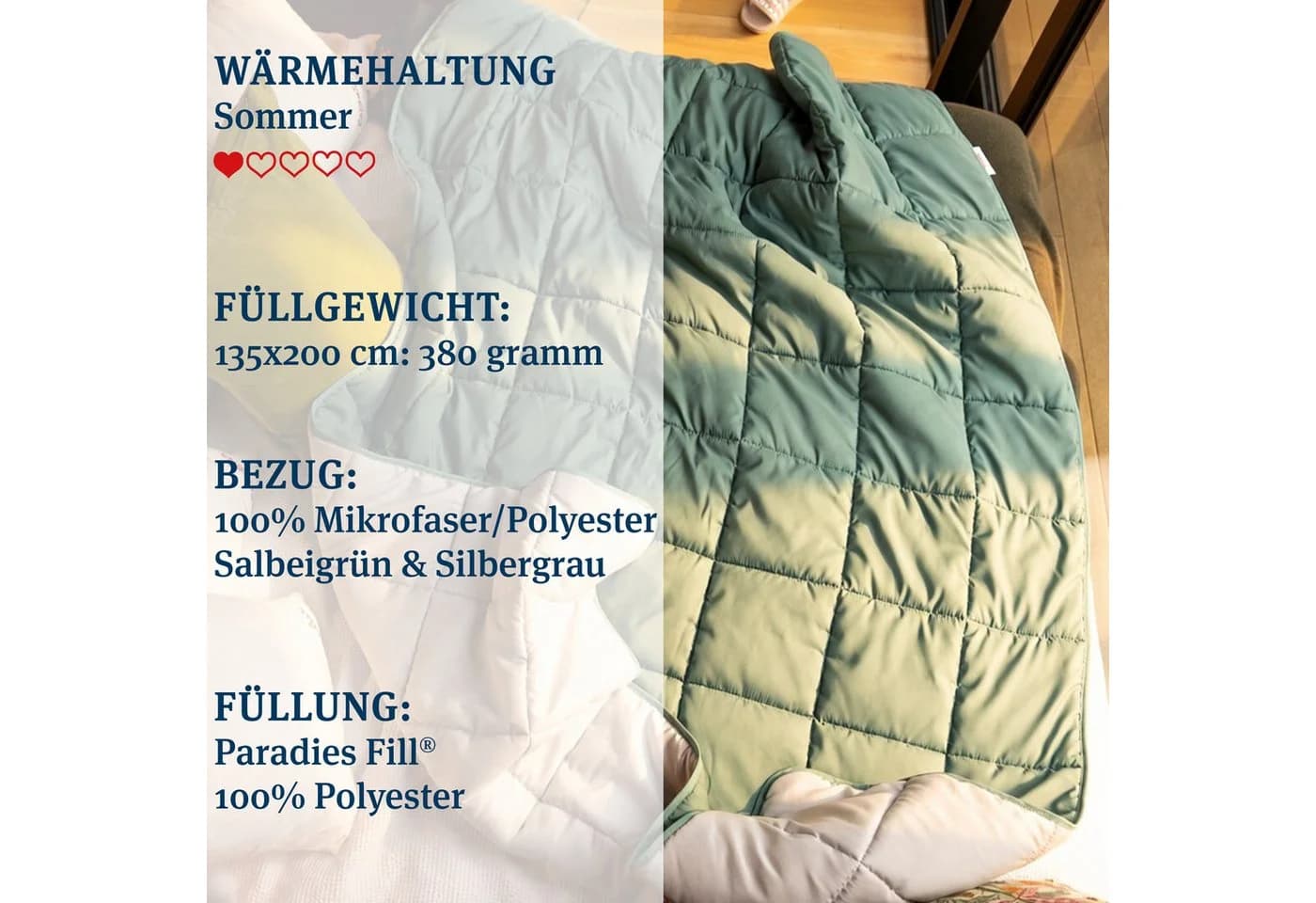 Paradies Microfaserbettdecke Sorelia Leicht 135x200cm - Bild 3