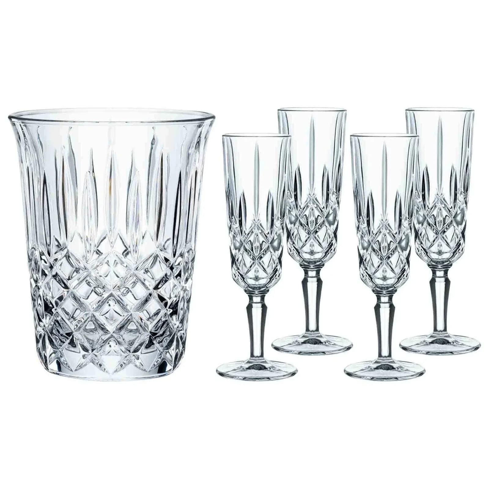 Nachtmann Celebration Set Noblesse 4 Champagnergläser + Sektkühler