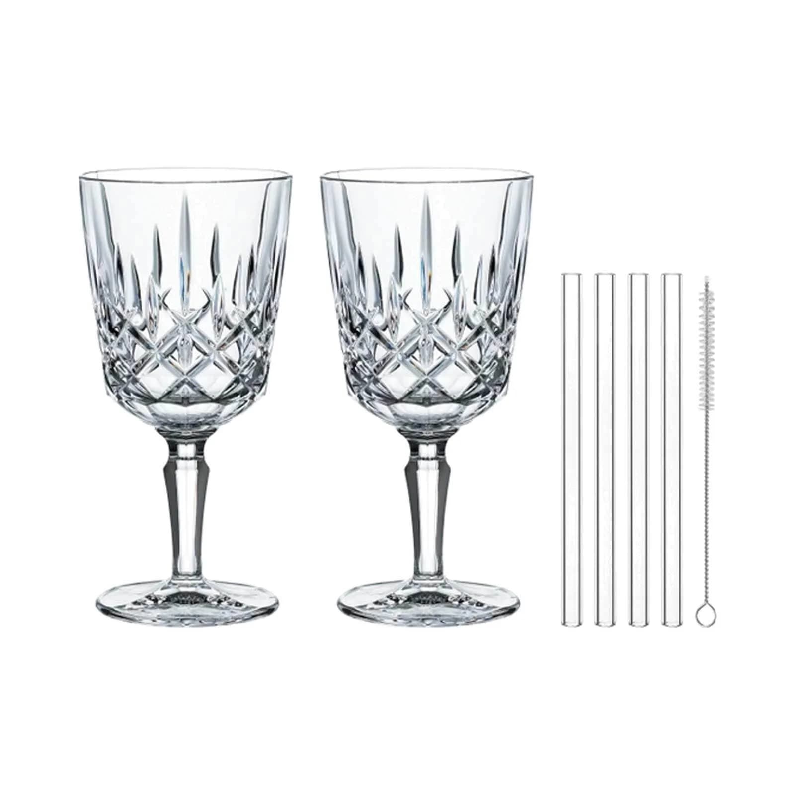 Nachtmann Cocktailgläser Noblesse 355 ml 2er Set mit Glastrinkhalmen
