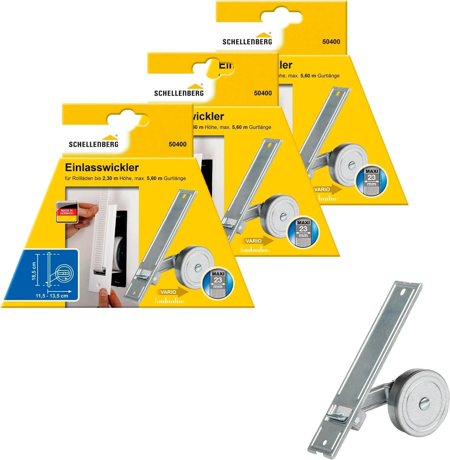 Schellenberg Einlass-Gurtwickler Maxi System Silber Unterputz