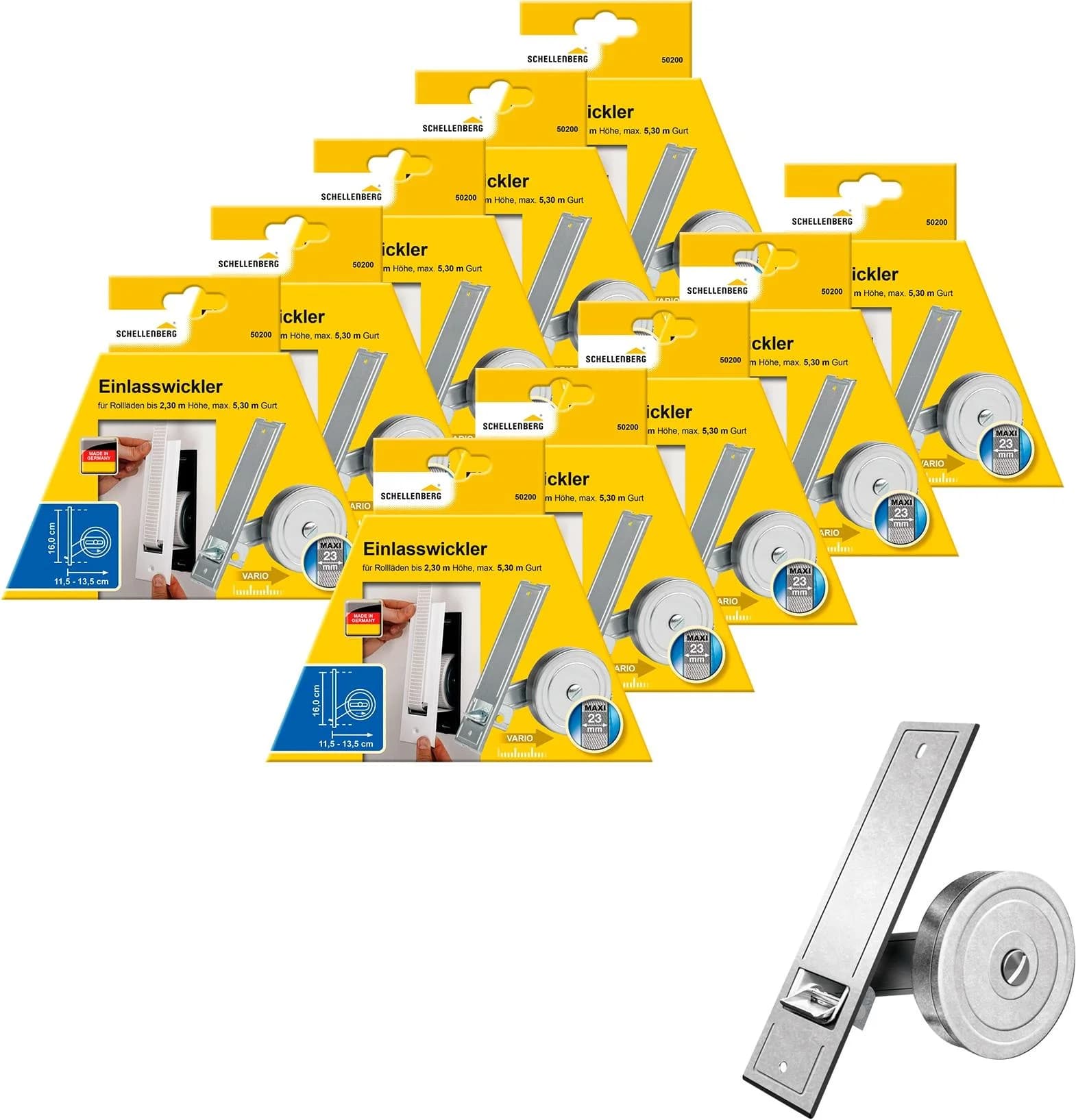 Schellenberg Einlass-Gurtwickler für Rollladensystem Maxi Silber