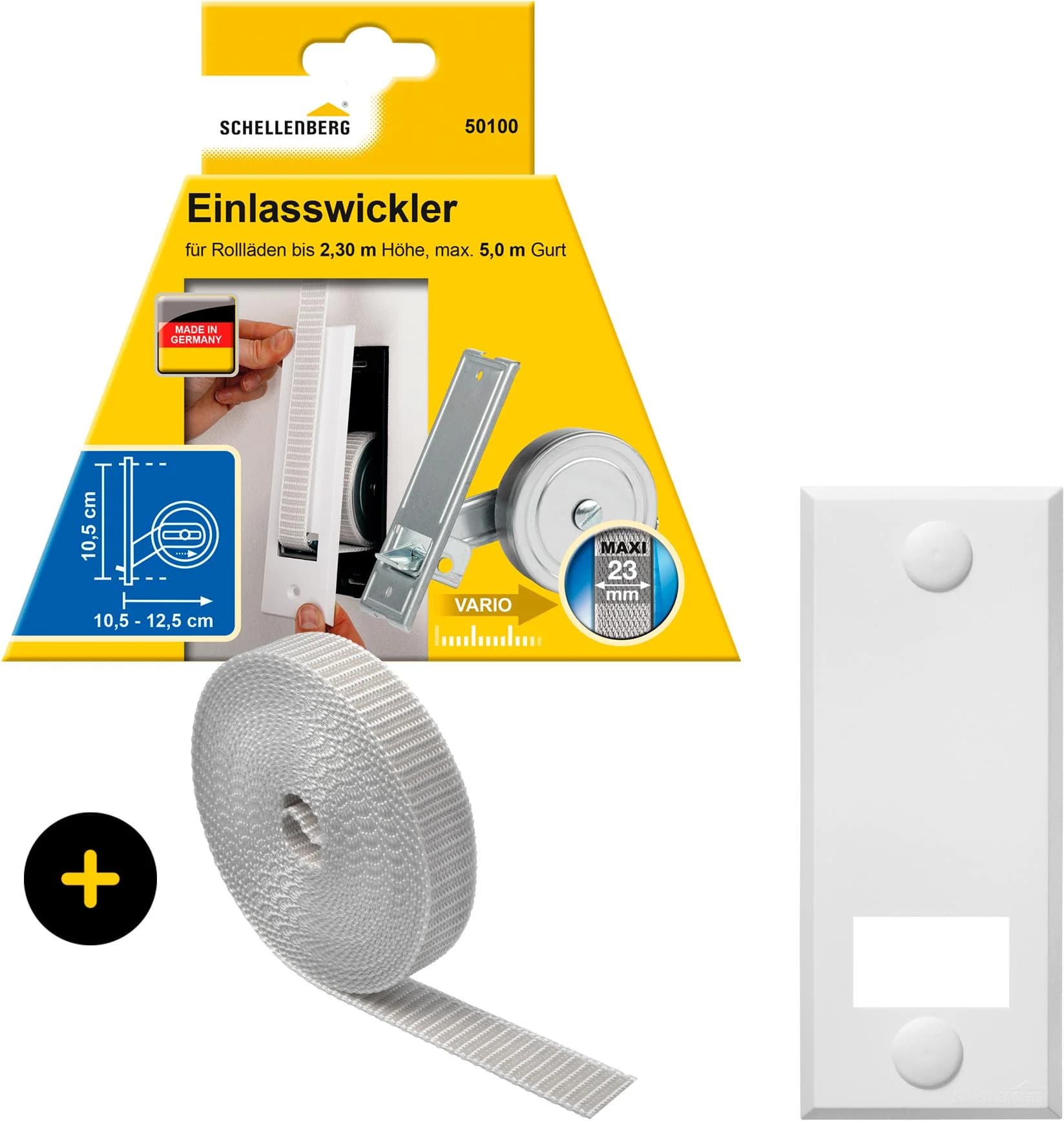 Schellenberg Einlass-Gurtwickler Unterputz Grau Weiß Maxi System