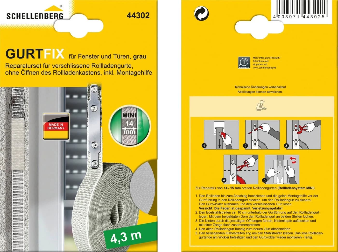 SCHELLENBERG Reparatur-Set Rollladen Gurtfix 14 mm x 4,3 m - Bild 3