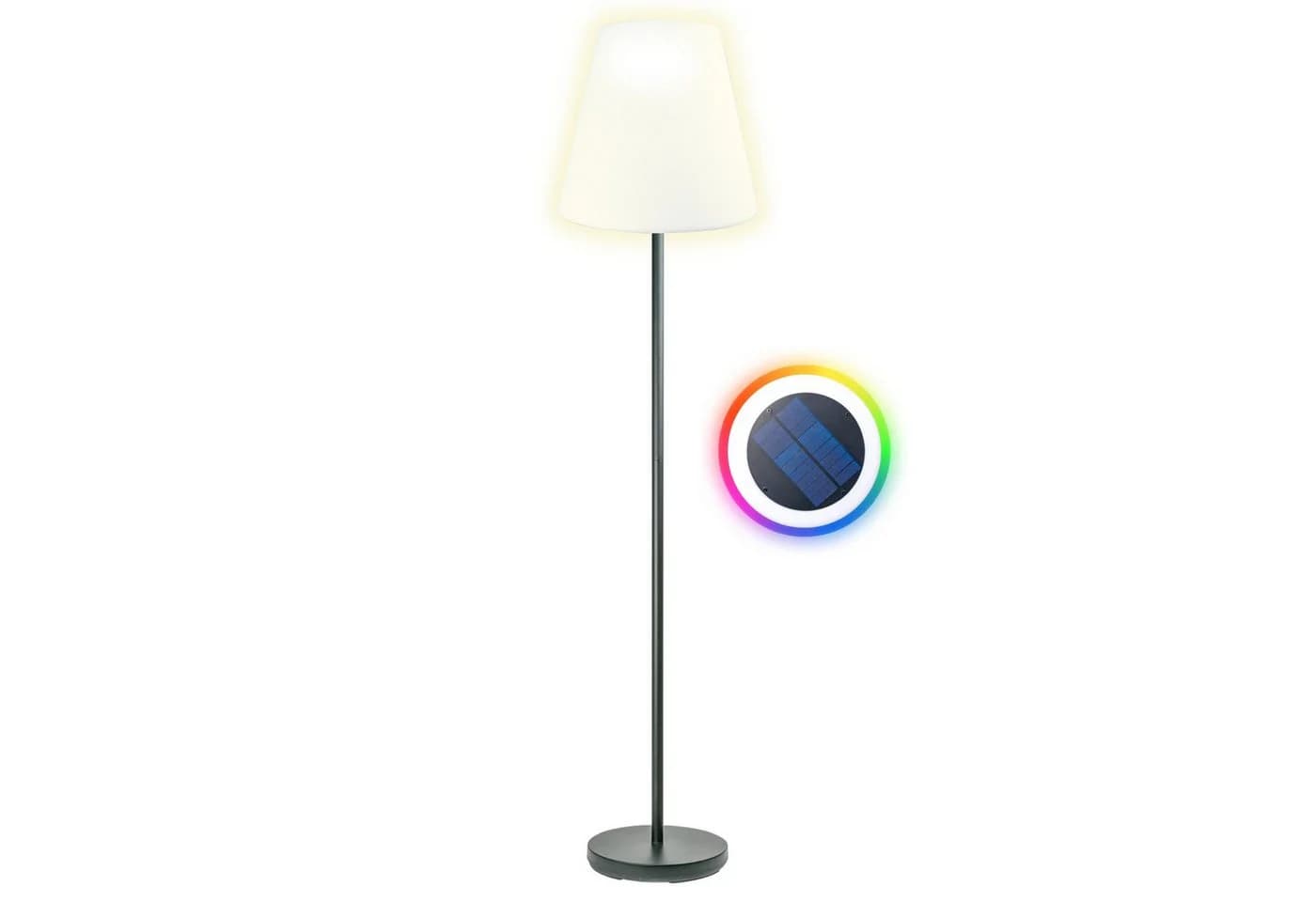 Schwaiger LED Außen-Stehlampe 658262 mit Solarmodul & RGB-Farbwechsel