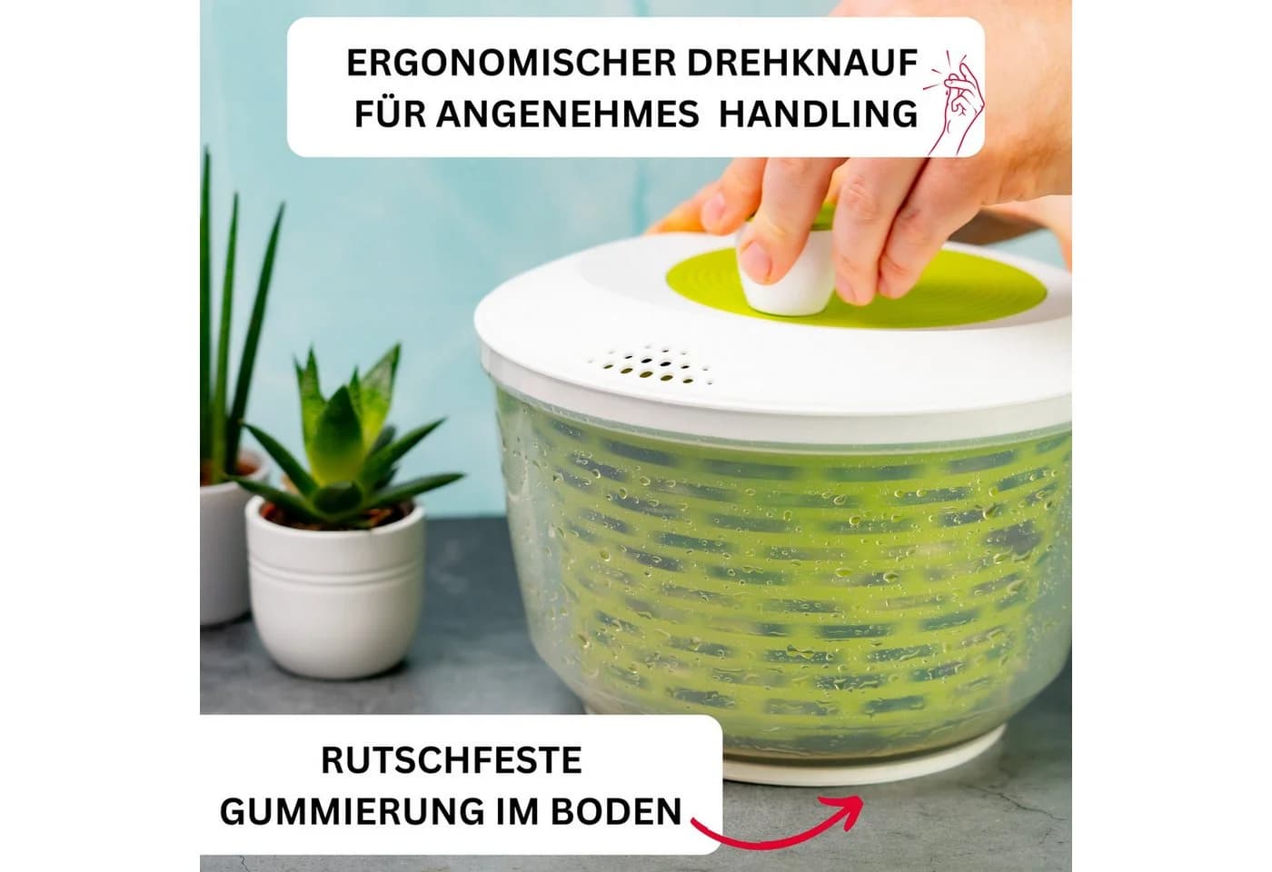 WESTMARK Salatschleuder Spinderella Grün Transparent - Bild 4
