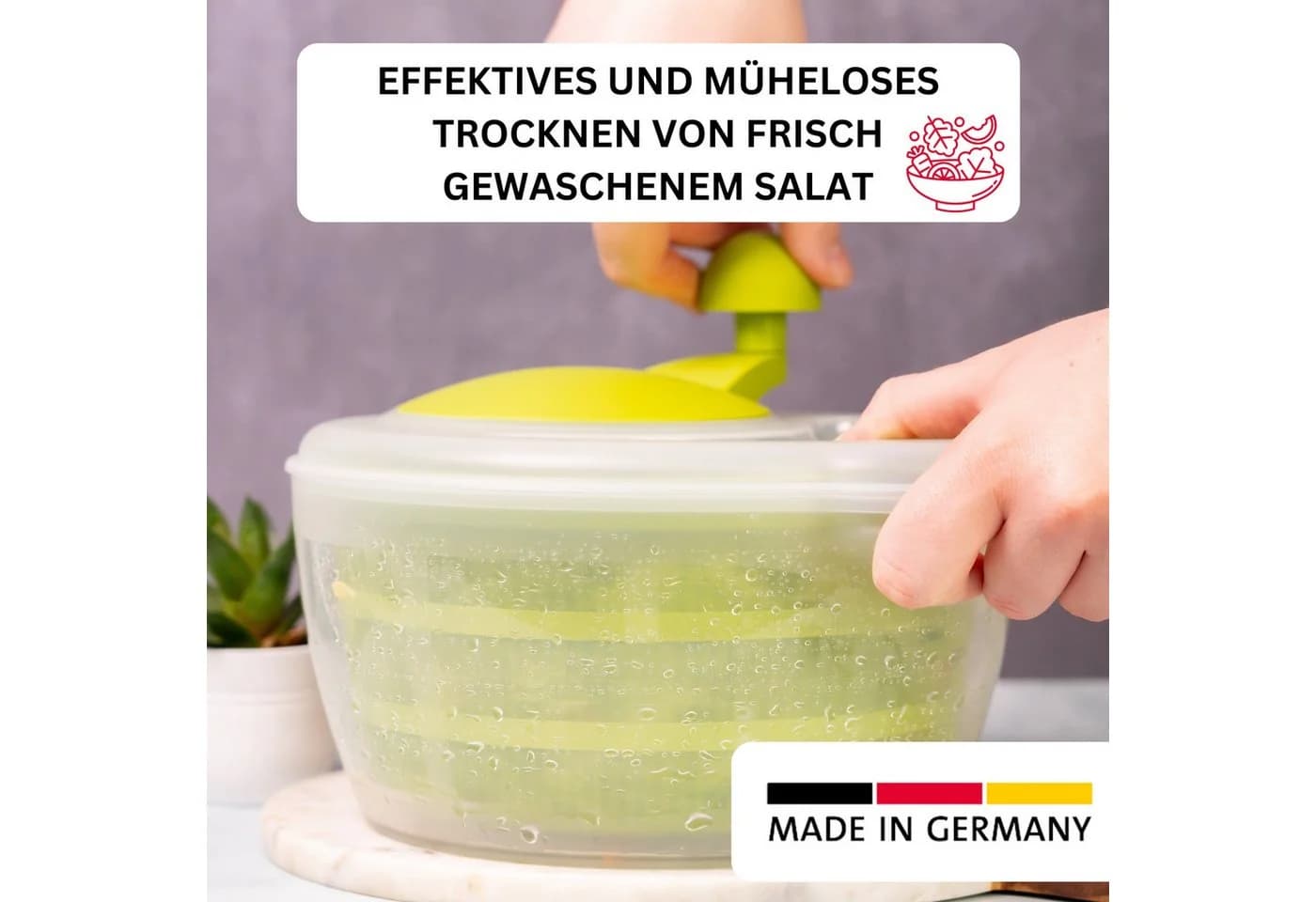 WESTMARK Salatschleuder Spinderella Grün Transparent