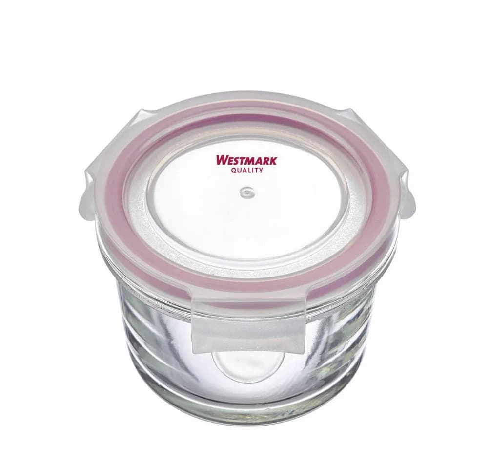 WESTMARK Vorratsdose Set 2-tlg. Glas Frischhaltedosen Rot Transparent