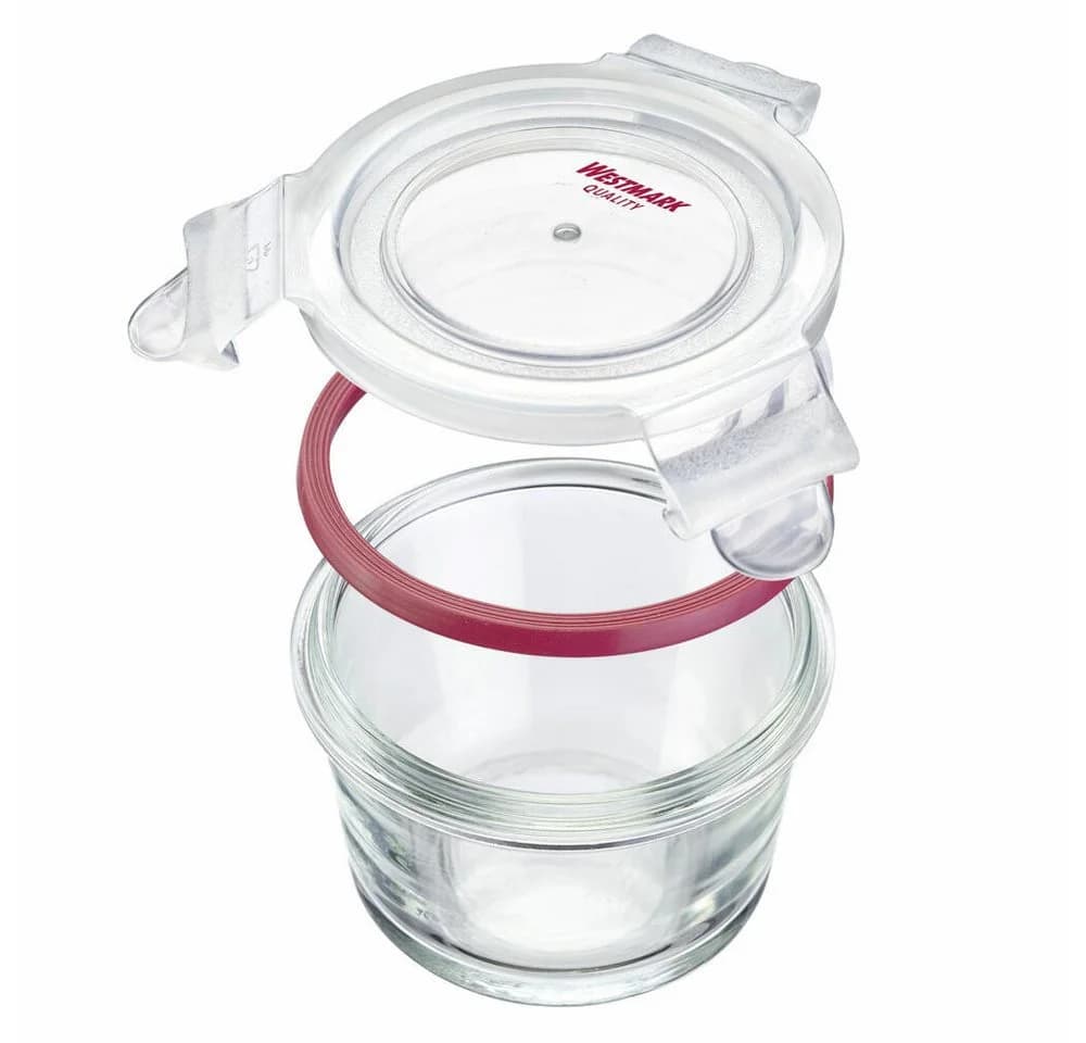 WESTMARK Vorratsdose Set 2-tlg. Glas Frischhaltedosen Rot Transparent - Bild 4