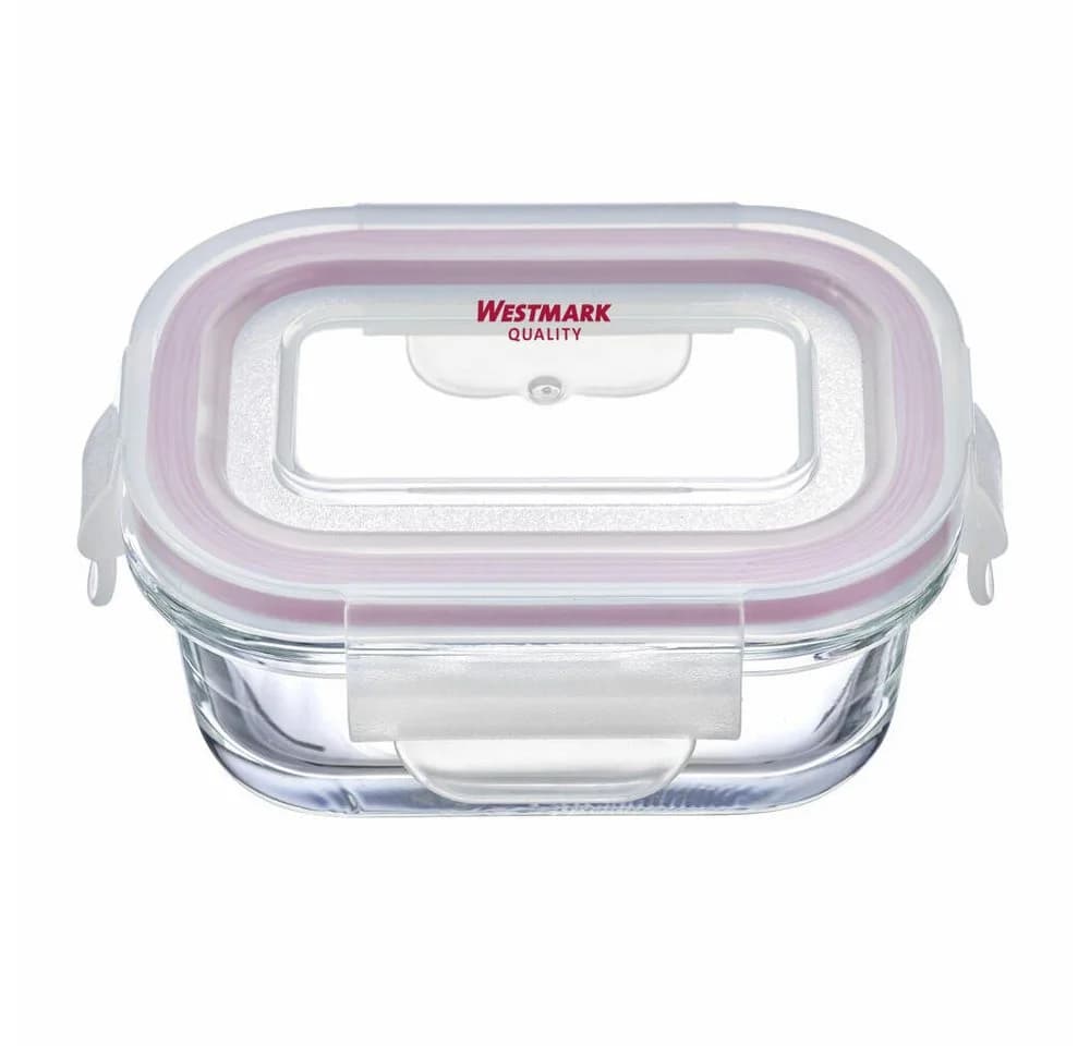 WESTMARK Vorratsdose 2er Set Glas Frischhaltedose Rot Transparent