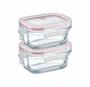 WESTMARK Vorratsdose 2er Set Glas Frischhaltedose Rot Transparent Bild 2