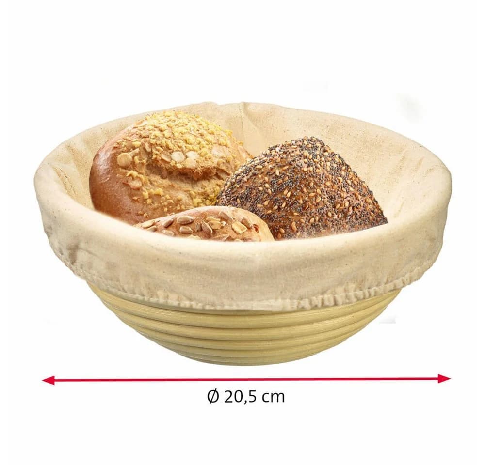 WESTMARK Gärkörbchen-Set 2tlg. Rund Peddigrohr/Baumwolle Beige