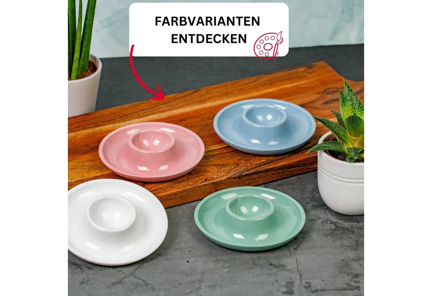 WESTMARK Eierbecher 6er-Set Rund Weiß Stapelbar - Bild 4