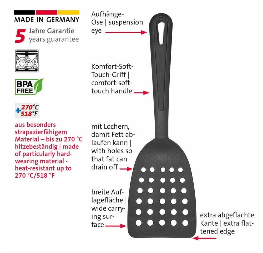 WESTMARK Pfannenwender 2 Stk. Schwarz Hochhitzebeständig - Bild 3