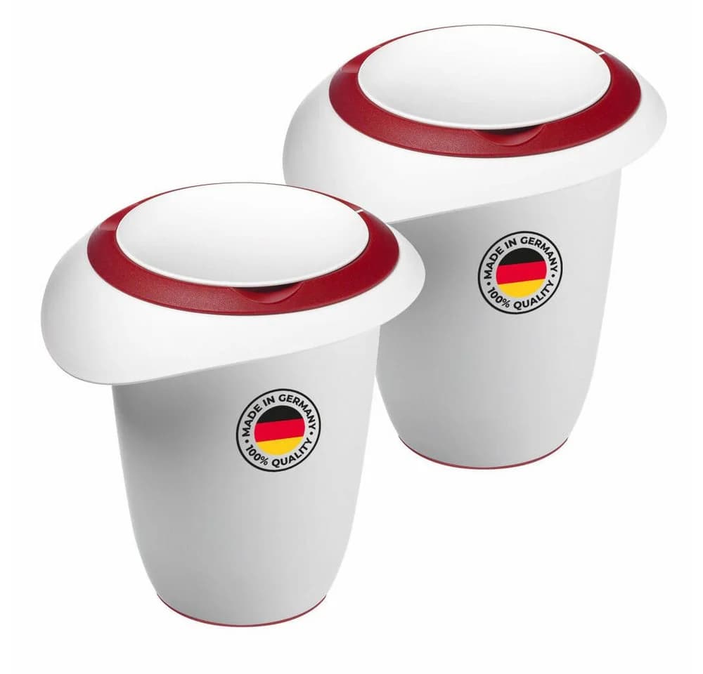 WESTMARK Rührschüssel 2-tlg. Set mit Spritzschutzdeckel Rot/Weiß - Bild 2