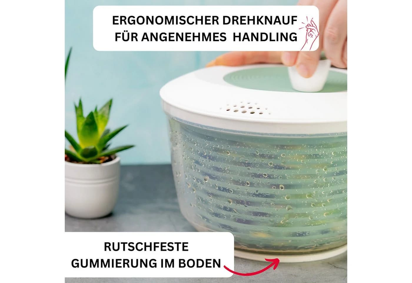 WESTMARK Salatschleuder Spinderella Mint-Grün BPA-frei - Bild 4