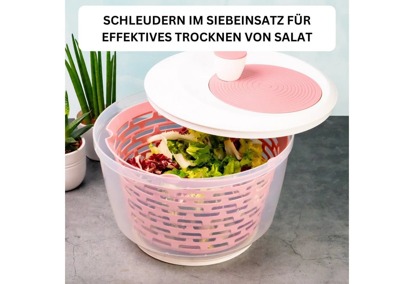 WESTMARK Salatschleuder Spinderella Rosa 4,4 Liter - Bild 3