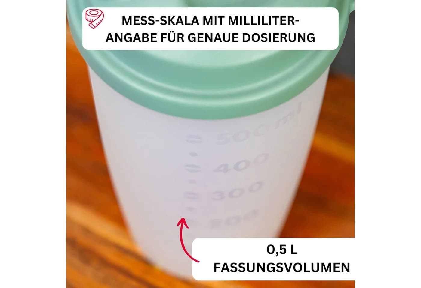 WESTMARK Dressing Shaker 0,5 l mit Mixscheibe und Mess-Skala Mint-Grün - Bild 3