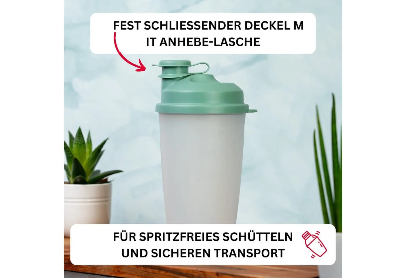 WESTMARK Dressing Shaker 0,5 l mit Mixscheibe und Mess-Skala Mint-Grün - Bild 5
