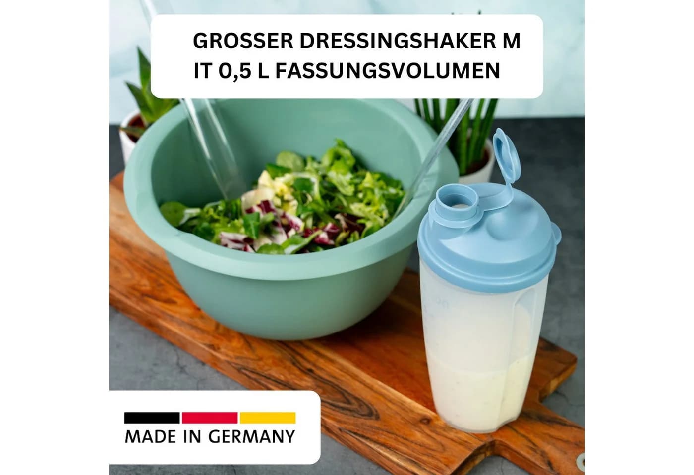 WESTMARK Dressing Shaker mit Mess-Skala und Mixscheibe Blau
