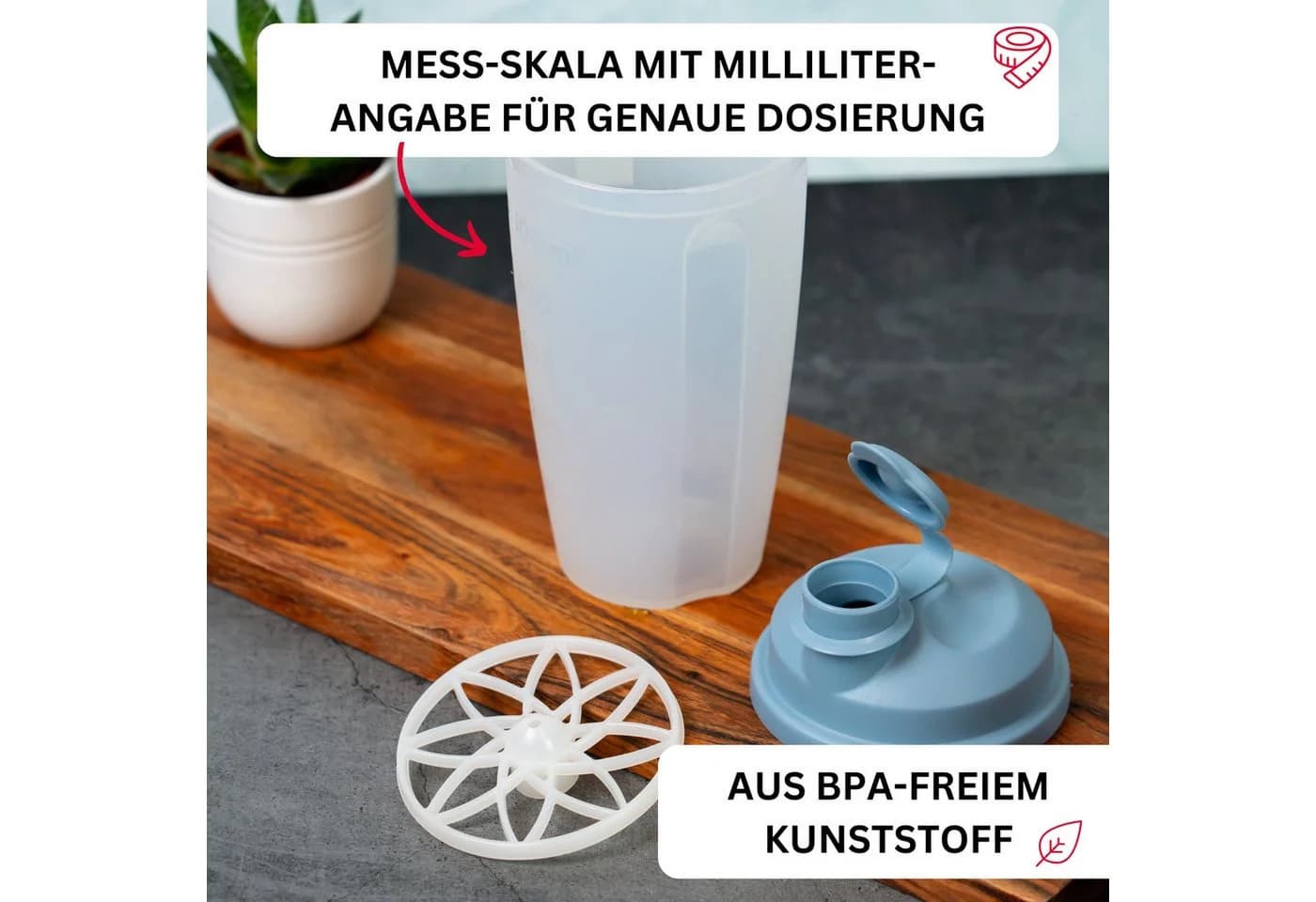 WESTMARK Dressing Shaker mit Mess-Skala und Mixscheibe Blau - Bild 3
