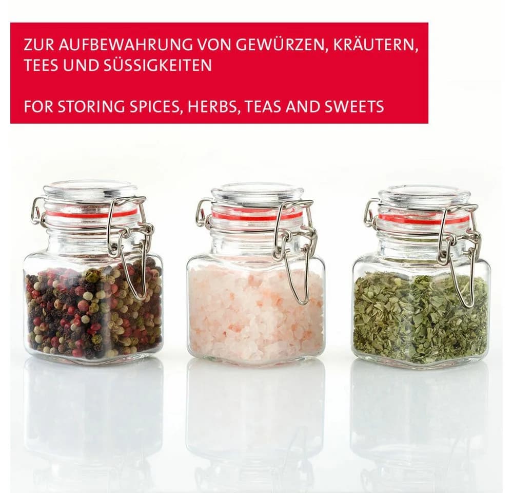 WESTMARK Einmachglas-Set 6x 100ml mit Drahtbügelverschluss & Deko-Etiketten