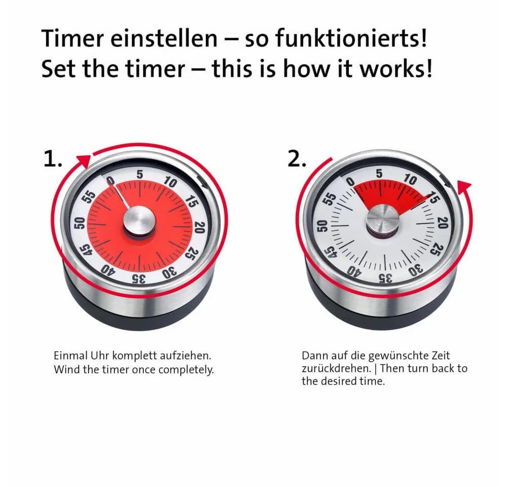 WESTMARK Küchentimer Mechanisch Magnetisch 1-60 Minuten Edelstahl Silber - Bild 5