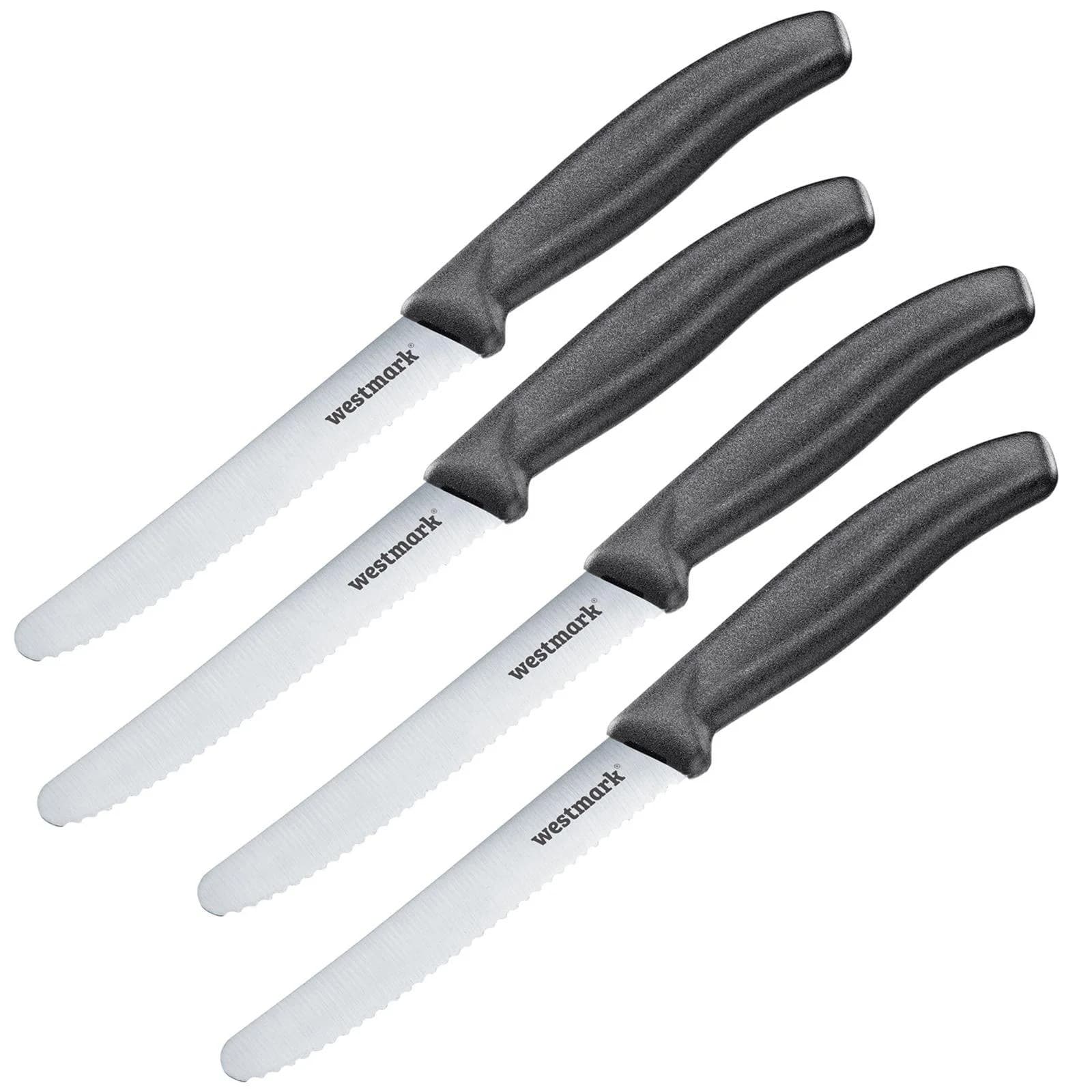 WESTMARK Besteck-Set 4 Frühstücksmesser Edelstahl Schwarz Silber