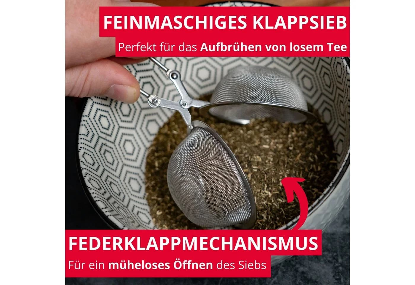 WESTMARK Teesieb Teatime Klappsieb Rostfreier Edelstahl Silber