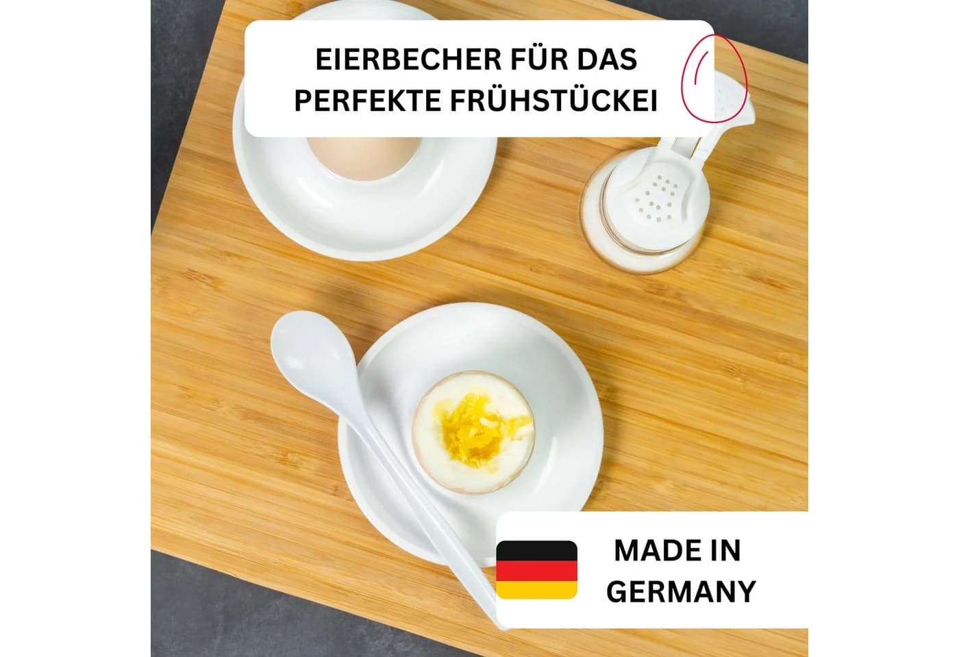WESTMARK Eierbecher 3er-Set Rund Stapelbar Weiß