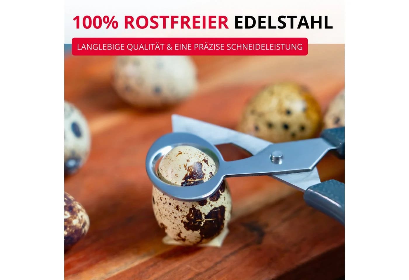 WESTMARK Wachteleier-Schere Edelstahl Schwarz/Silber Präziser Eierschalenöffner - Bild 4
