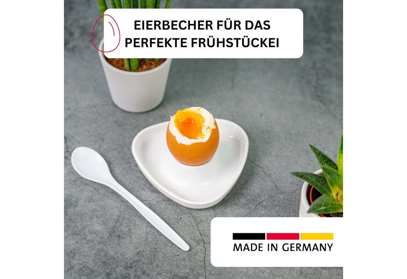 WESTMARK Eierbecher 6er-Set Dreieckig Weiß Stapelbar - Bild 4