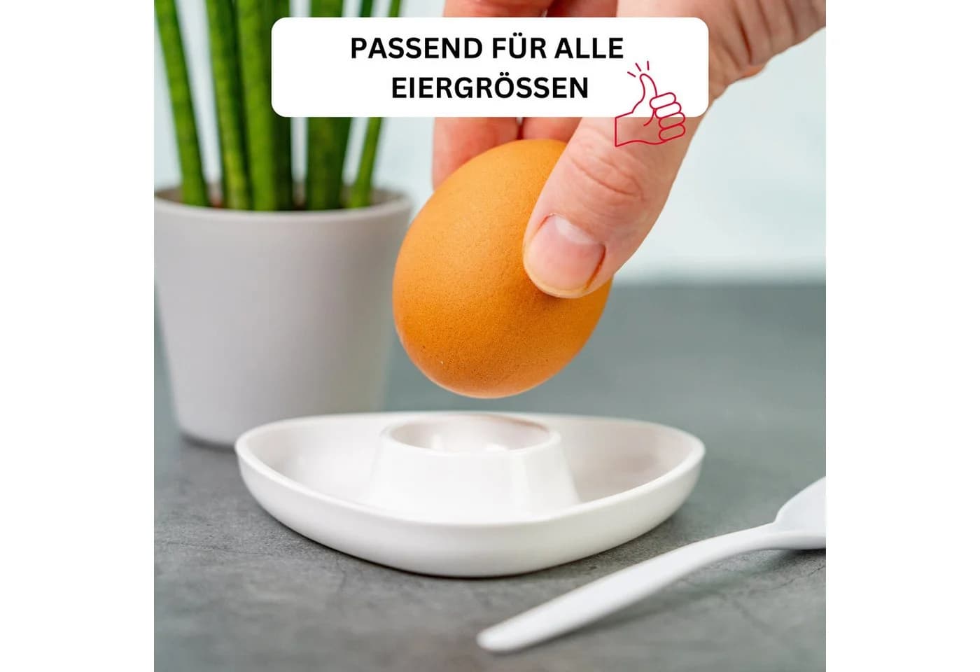 WESTMARK Eierbecher 6er-Set Dreieckig Weiß Stapelbar - Bild 5