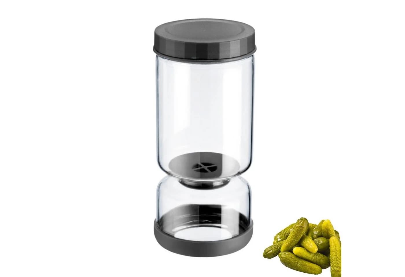 WESTMARK Abtropfglas 1300ml mit Sieb Transparent/Schwarz - Bild 2