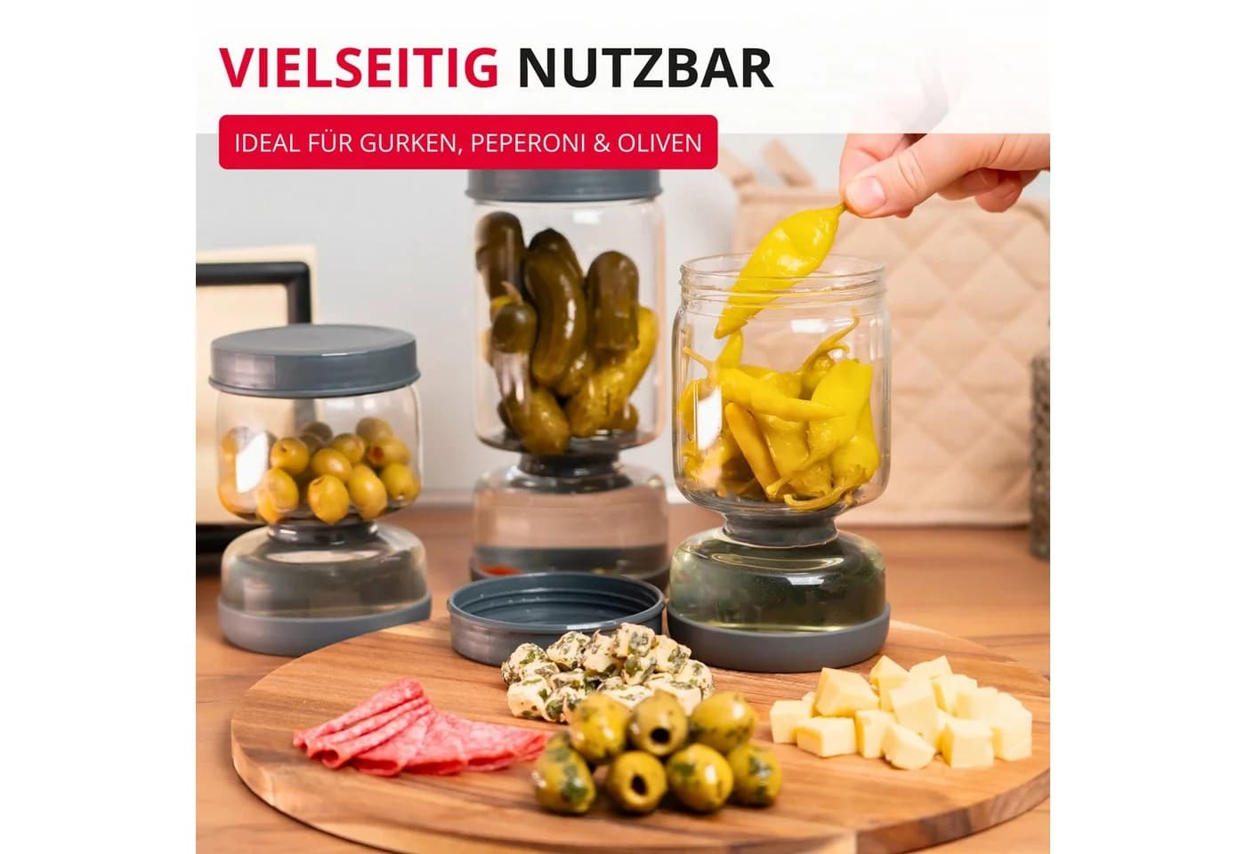 WESTMARK Abtropfglas 1300ml mit Sieb Transparent/Schwarz - Bild 5