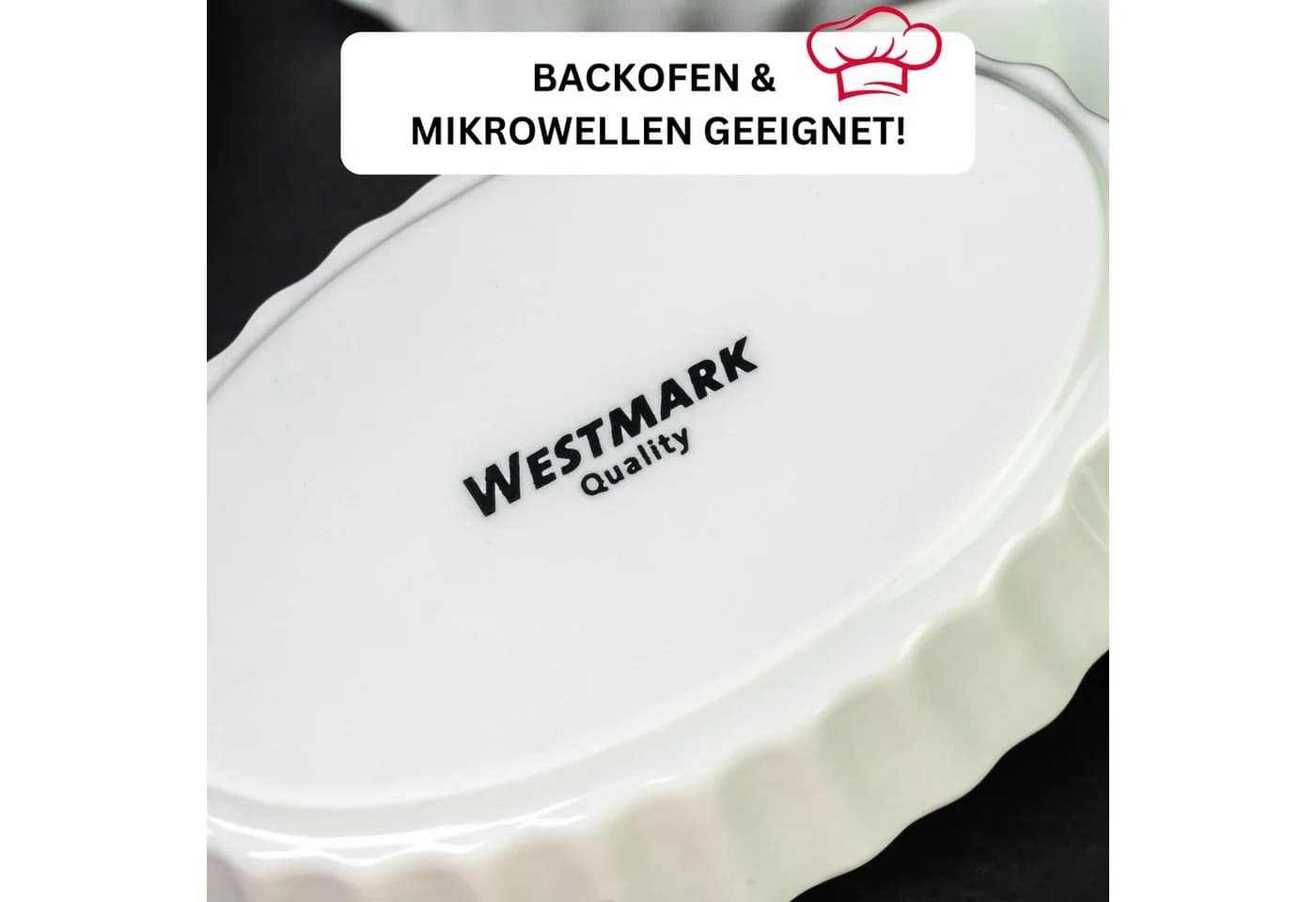 WESTMARK 4er-Set Servierschälchen Crème Brulée Oval Weiß Porzellan - Bild 5