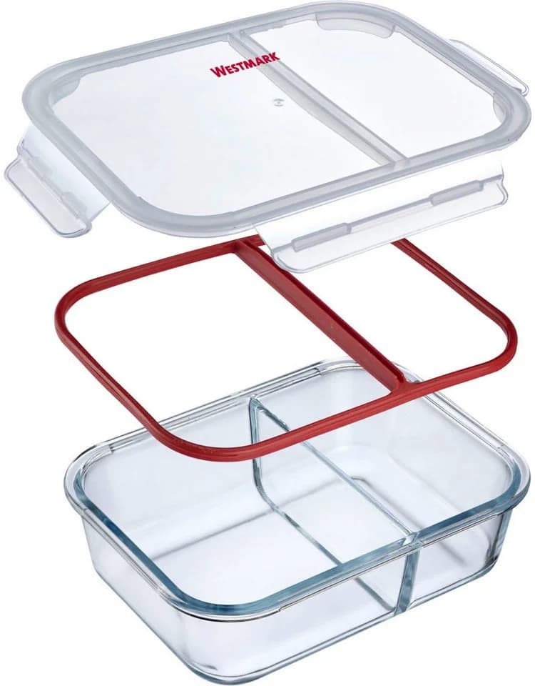 Westmark Glas-Frischhaltedose 980 ml, 2 Fächer, Transparent - Bild 4