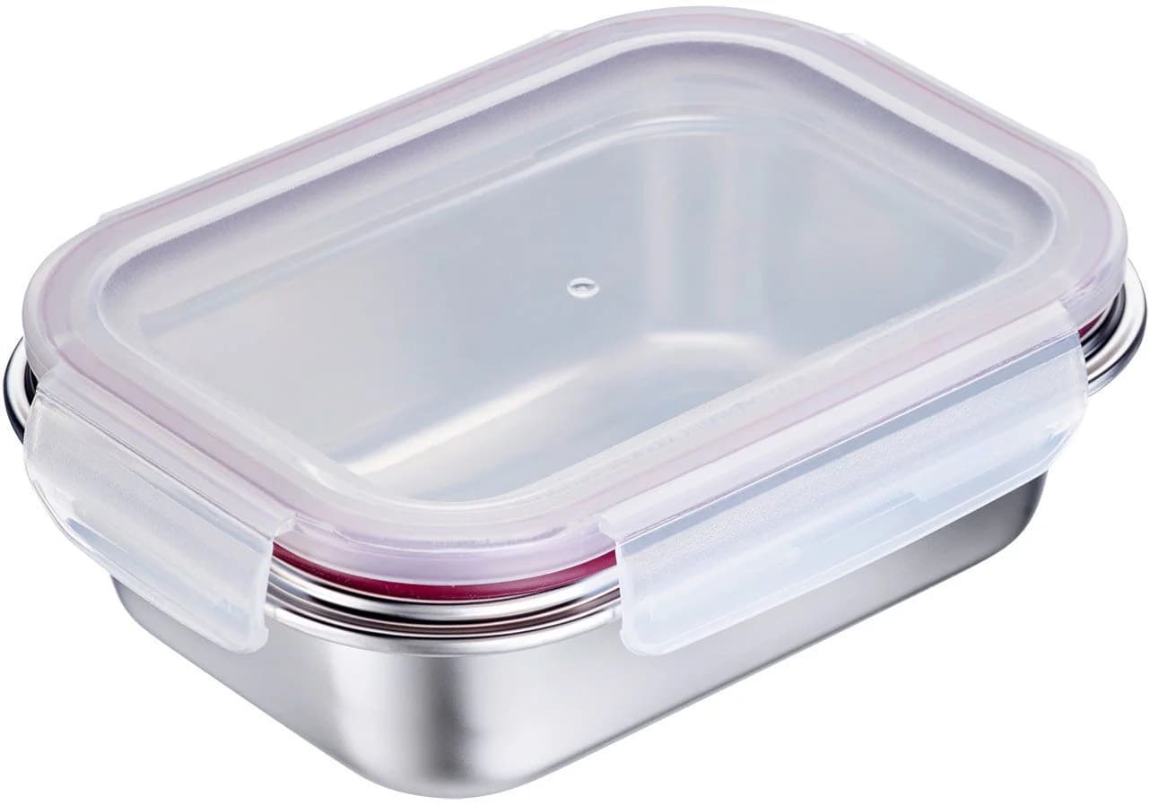Westmark Edelstahl Lunch Box 600 ml Silber auslaufsichere Brotdose - Bild 2