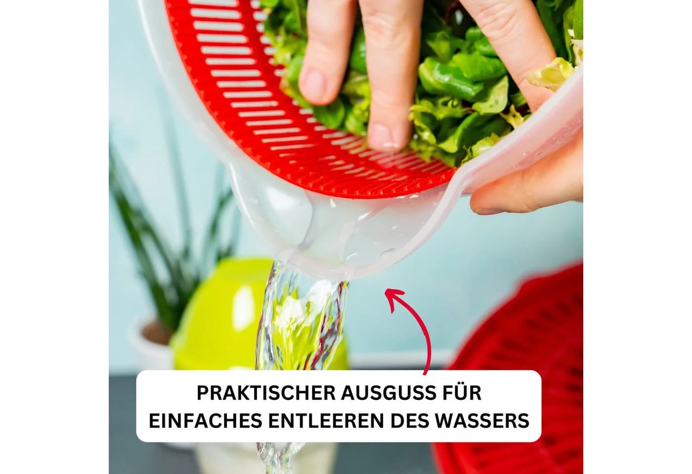 WESTMARK Salatschleuder Fortuna 5l rutschfest rot - Bild 5
