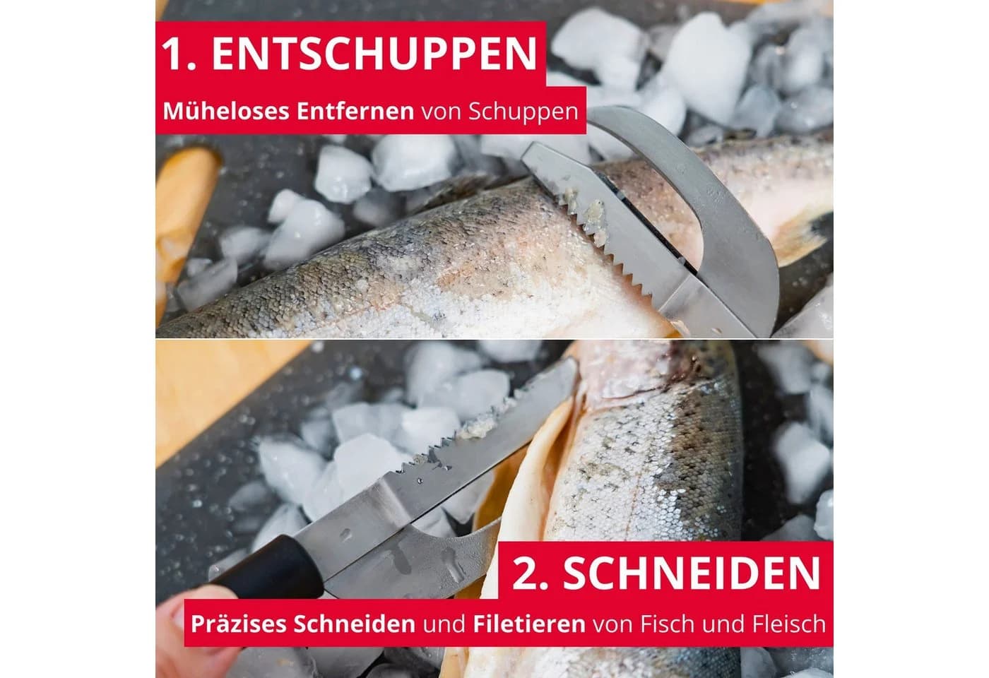 WESTMARK Fischentschupper 2in1 »Gallant« mit Messer, Edelstahl - Bild 4