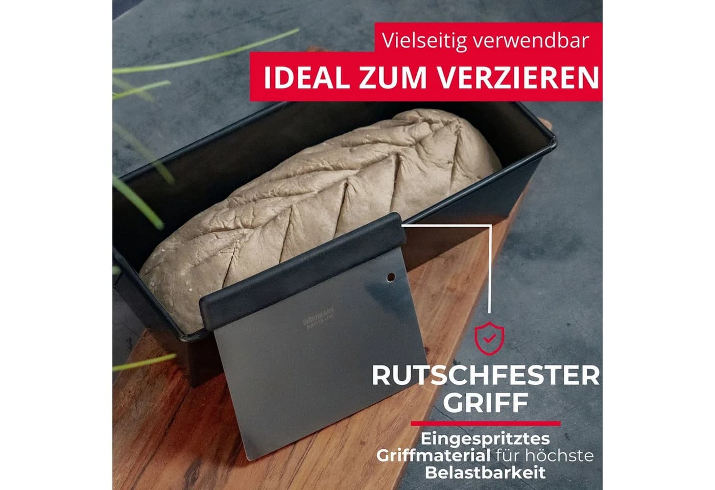 WESTMARK Teigschaber mit flexibler Edelstahlklinge Schwarz/Silber - Bild 3