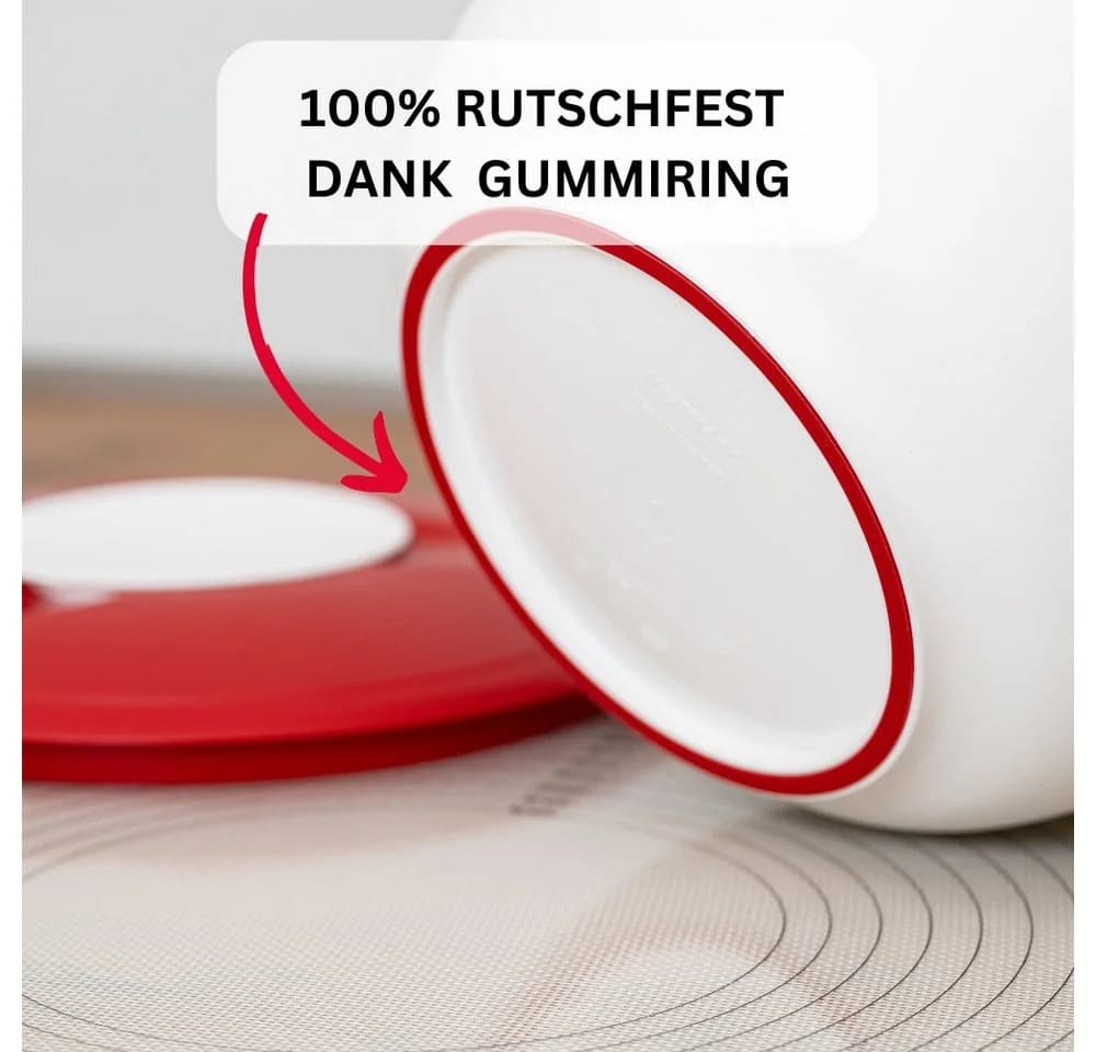 WESTMARK Rührschüssel 2,5 l mit zweigeteiltem Deckel und Ausgießer Weiß/Rot - Bild 3