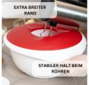WESTMARK Rührschüssel 2,5 l mit zweigeteiltem Deckel und Ausgießer Weiß/Rot Bild 4