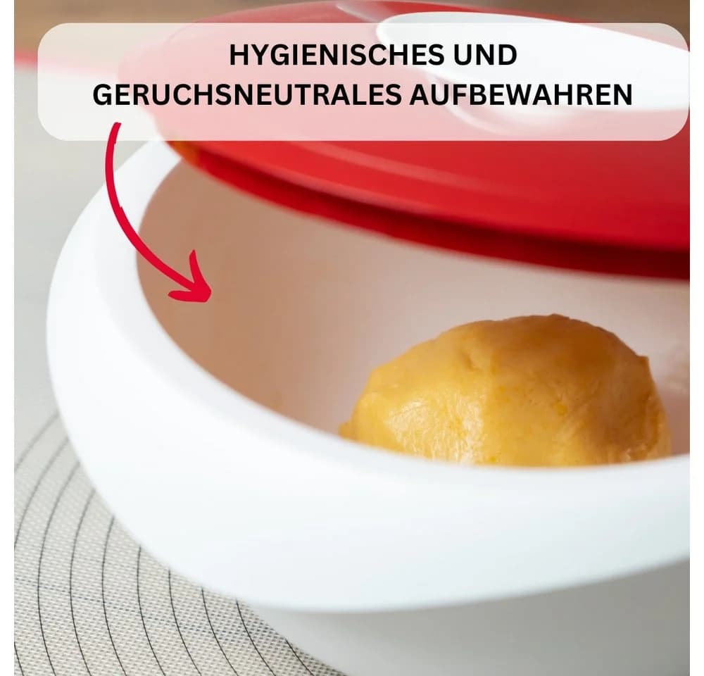 WESTMARK Rührschüssel 2,5 l mit zweigeteiltem Deckel und Ausgießer Weiß/Rot - Bild 5
