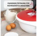 WESTMARK Rührschüssel 3,5 l mit zweigeteiltem Deckel und Ausgießer Weiß/Rot Bild 1