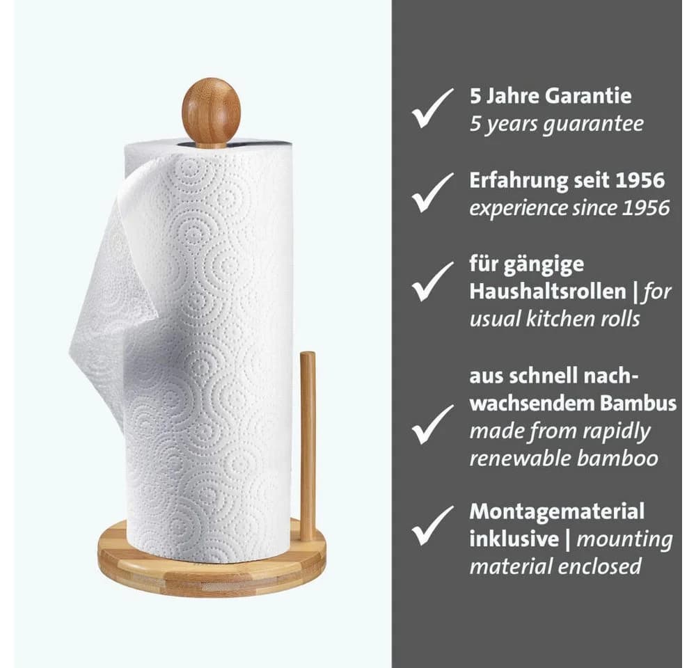 Bambus-Küchenrollenhalter Beige
