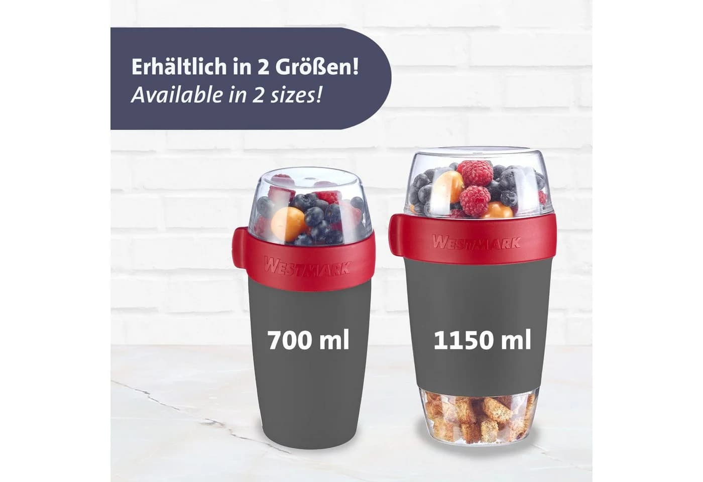 WESTMARK Mehrwegbecher Lunchpot Kunststoff 3 Fächer BPA-frei - Bild 4